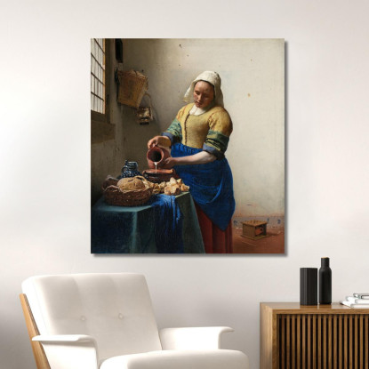 La Lattaia Jan Vermeer jvr27 quadro stampato su tela