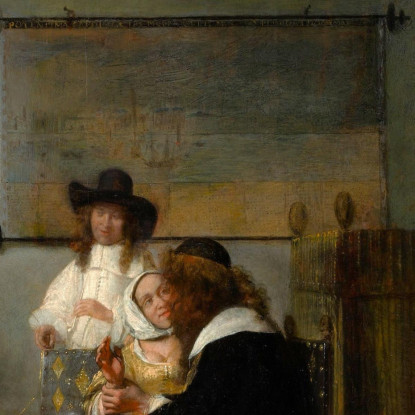 La Visita Jan Vermeer jvr29 quadro stampato su tela