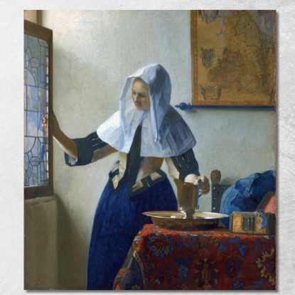 Giovane Donna Con Una Brocca D'Acqua Jan Vermeer jvr37 quadro stampato su tela