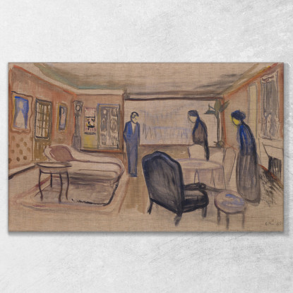 Scena Dei Fantasmi Di Ibsen Edvard Munch em18 quadro stampato su tela