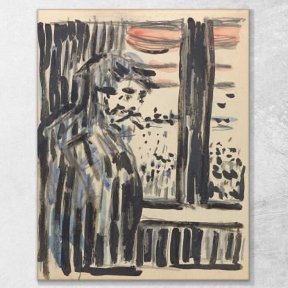 Figura In Piedi Edvard Munch em19 quadro stampato su tela