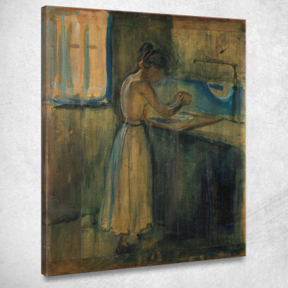 Giovane Donna Che Si Lava Edvard Munch em27 quadro stampato su tela