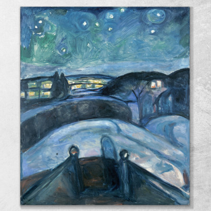 Notte Stellata Edvard Munch em33 quadro stampato su tela