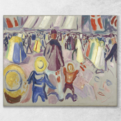 17 Maggio In Una Piccola Cittadina Norvegese Edvard Munch em38 quadro stampato su tela