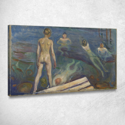 Ragazzi Al Bagno Edvard Munch em58 quadro stampato su tela