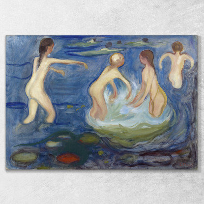 Ragazze Al Bagno Edvard Munch em59 quadro stampato su tela