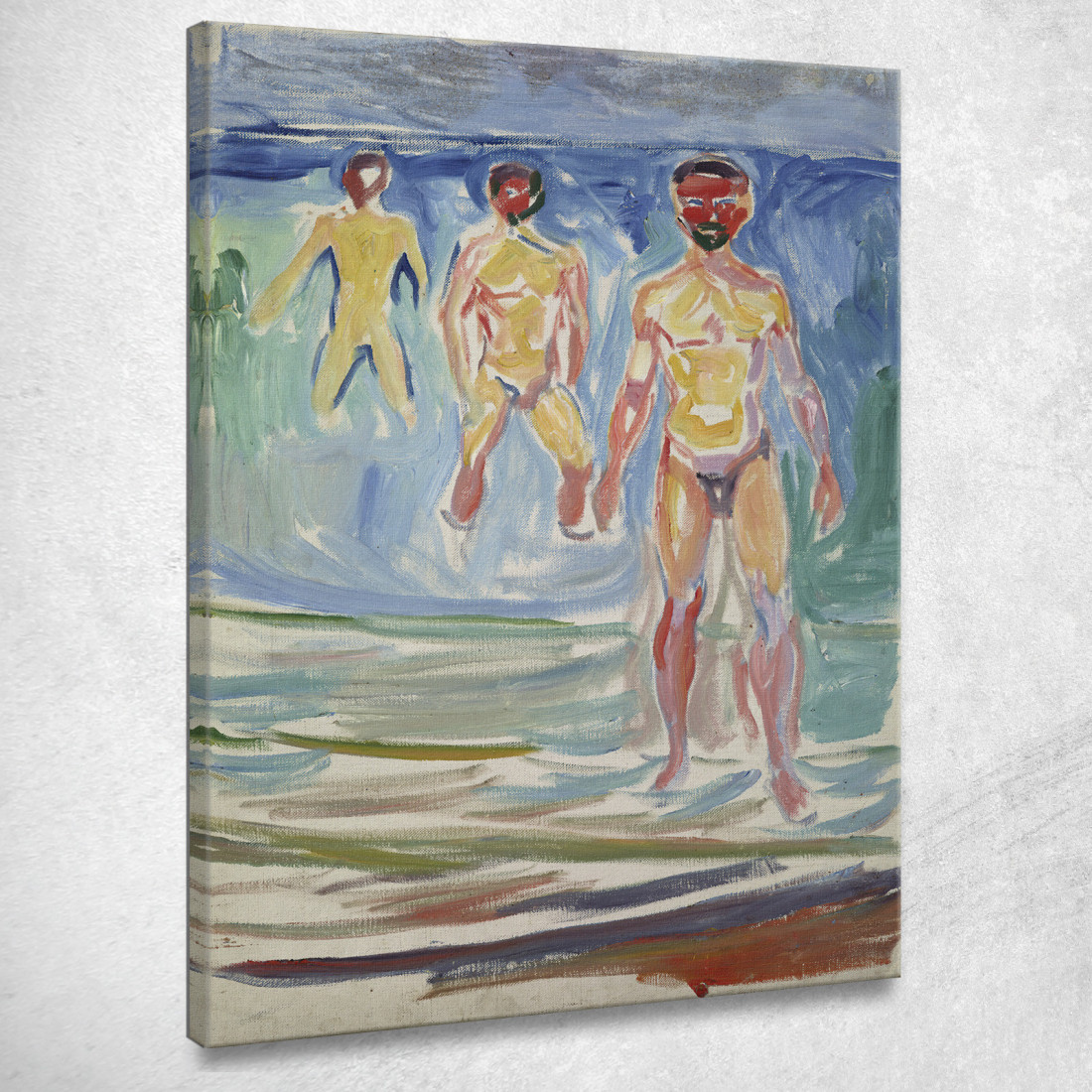 Uomini Al Bagno Edvard Munch em63 quadro stampato su tela