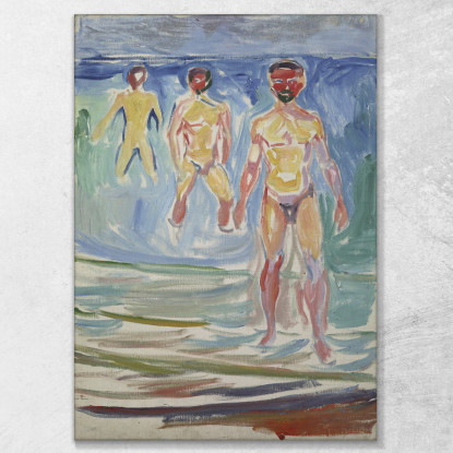 Uomini Al Bagno Edvard Munch em63 quadro stampato su tela