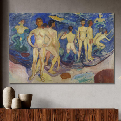 Fare Il Bagno Ai Giovani Edvard Munch em67 quadro stampato su tela