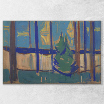 Paesaggio Balneare Con Alberi E Barche 2 Edvard Munch em68 quadro stampato su tela