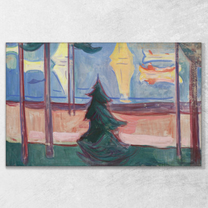 Paesaggio Della Spiaggia Con Alberi E Barche Edvard Munch em69 quadro stampato su tela