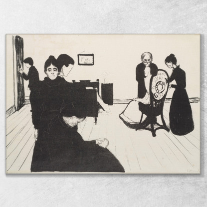 La Morte Nella Stanza Dell'Infermo 2 Edvard Munch em89 quadro stampato su tela