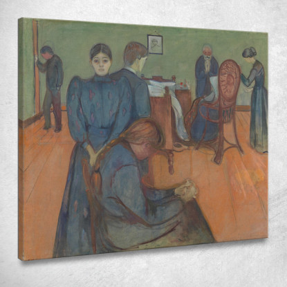 Morte Nella Stanza Del Malato Edvard Munch em90 quadro stampato su tela