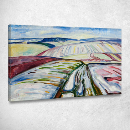 Campo Innevato 1907 Edvard Munch em102 quadro stampato su tela