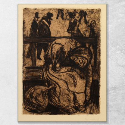 Donna Anziana Su Una Panchina Edvard Munch em107 quadro stampato su tela