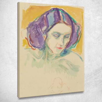 Testa Femminile Edvard Munch em113 quadro stampato su tela