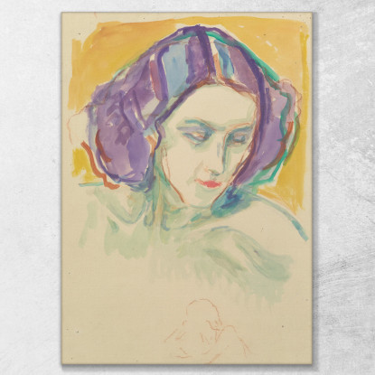 Testa Femminile Edvard Munch em113 quadro stampato su tela