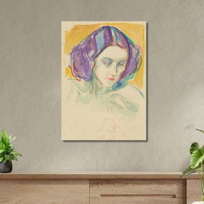 Testa Femminile Edvard Munch em113 quadro stampato su tela