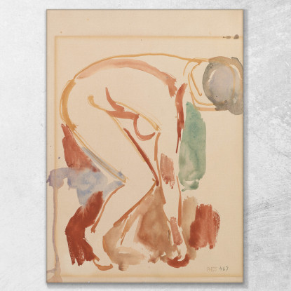 Nudo Femminile Piegato In Avanti Edvard Munch em117 quadro stampato su tela