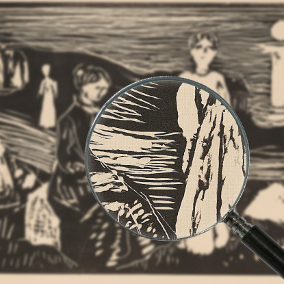 Donne Sulla Spiaggia Edvard Munch em118 quadro stampato su tela