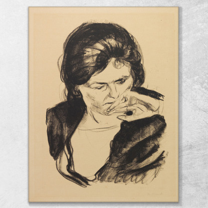 Testa Di Donna Con La Mano Sulla Bocca Edvard Munch em119 quadro stampato su tela