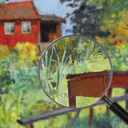 Giardino Con Casa Rossa Edvard Munch em125 quadro stampato su tela