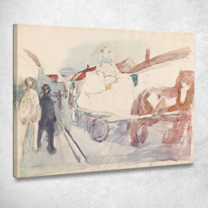 Cavallo E Carrozza Per Strada Edvard Munch em140 quadro stampato su tela