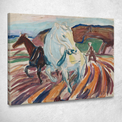 Cavalli Che Arano Edvard Munch em146 quadro stampato su tela