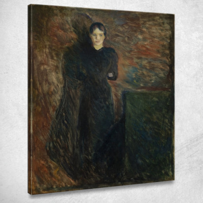 Signora In Nero Edvard Munch em172 quadro stampato su tela