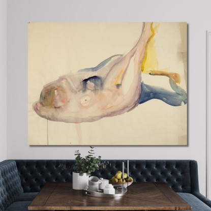 Disteso Nudo Con Le Gambe Sollevate Edvard Munch em177 quadro stampato su tela