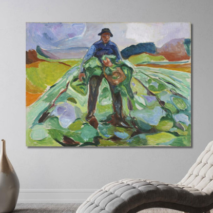 L'Uomo Nel Campo Di Cavoli Edvard Munch em186 quadro stampato su tela