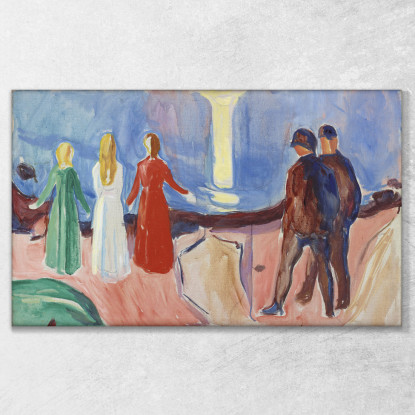 Incontro Sulla Spiaggia Edvard Munch em191 quadro stampato su tela