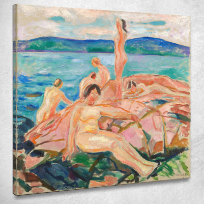 Mezza Estate Edvard Munch em202 quadro stampato su tela