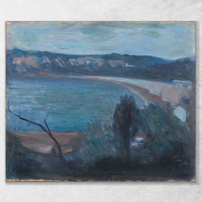 Al Chiaro Di Luna Sul Mediterraneo Edvard Munch em210 quadro stampato su tela