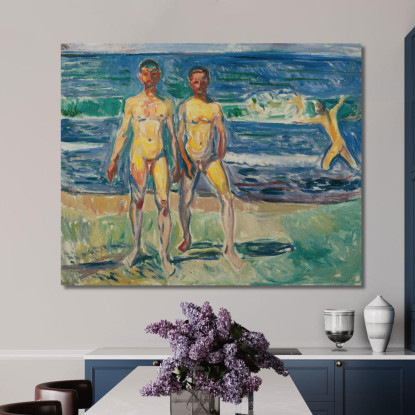 Uomini Al Mare Edvard Munch em218 quadro stampato su tela