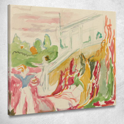 Incontro In Veranda Edvard Munch em220 quadro stampato su tela