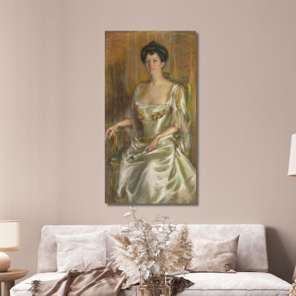 Signora Con Ventaglio Alice Pike Barney apb51 quadro stampato su tela