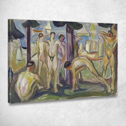 Uomini Nudi Nel Paesaggio Edvard Munch em223 quadro stampato su tela