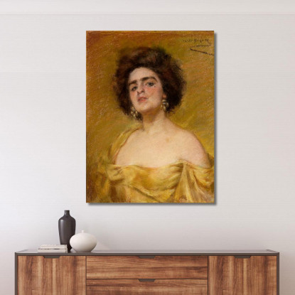 Laura In Giallo Alice Pike Barney apb62 quadro stampato su tela