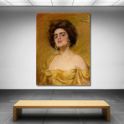 Laura In Giallo Alice Pike Barney apb62 quadro stampato su tela
