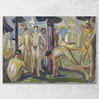 Uomini Nudi Nel Paesaggio Edvard Munch em223 quadro stampato su tela