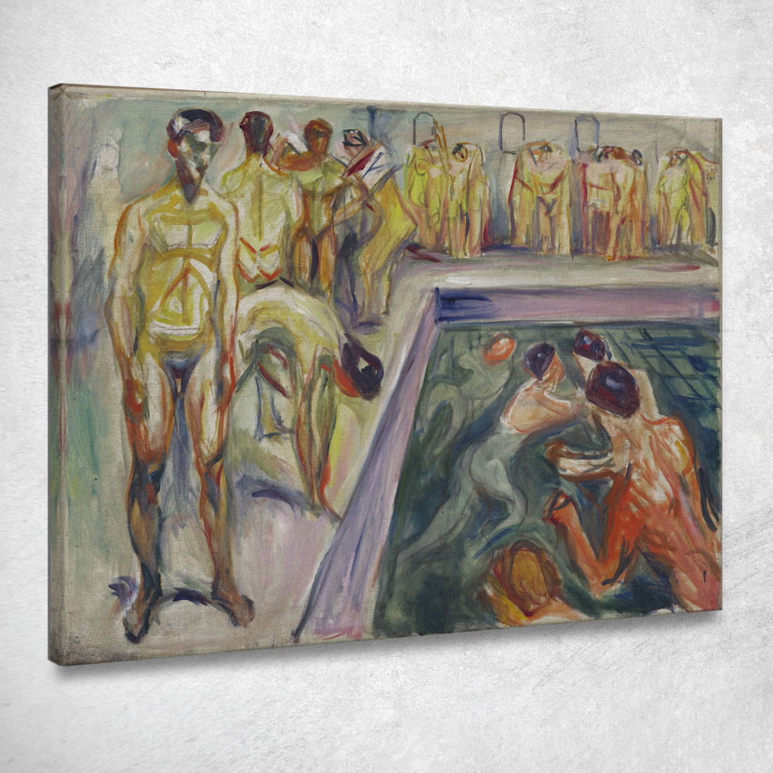 Uomini Nudi In Piscina Edvard Munch em224 quadro stampato su tela