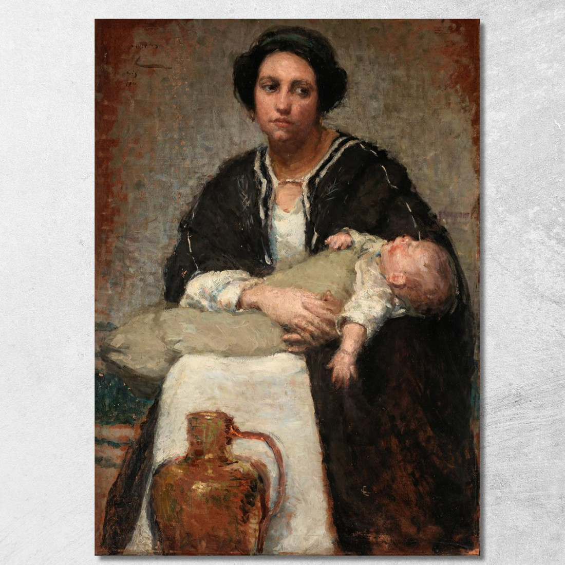 Madre E Bambino Addormentato Alice Pike Barney apb79 quadro stampato su tela