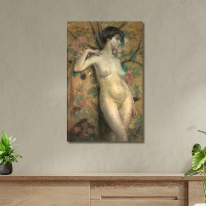 Nudo Contro Lo Schermo Alice Pike Barney apb87 quadro stampato su tela