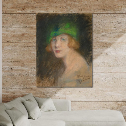 Il Cappello Verde Alice Pike Barney apb114 quadro stampato su tela