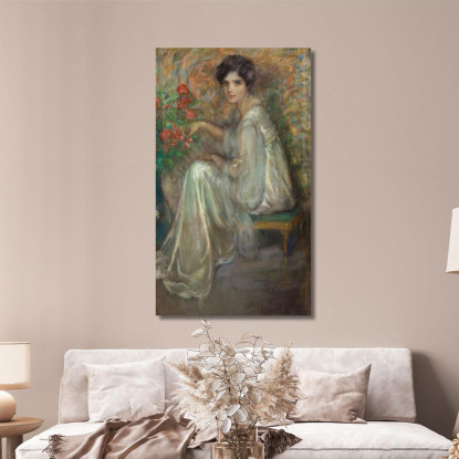 Giovane Donna Con Rose Alice Pike Barney apb130 quadro stampato su tela
