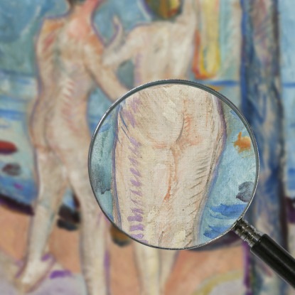 Coppia Nuda Sulla Spiaggia Edvard Munch em231 quadro stampato su tela