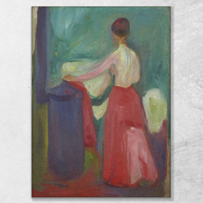 Nudo Con Gonna Rossa Edvard Munch em233 quadro stampato su tela