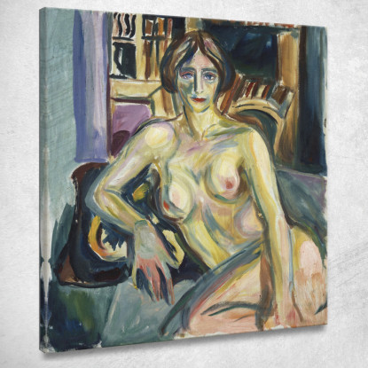 Nudo Seduto Sul Divano Edvard Munch em235 quadro stampato su tela