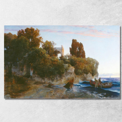 Castello Sul Mare E Omicidio Nel Giardino Del Castello Arnold Böcklin abk6 quadro stampato su tela